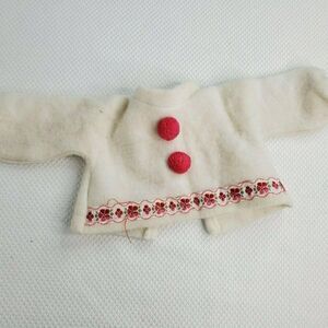 Vintage Vogue Dolls Made In USA Fleece Jacket White Pink For 18" Doll